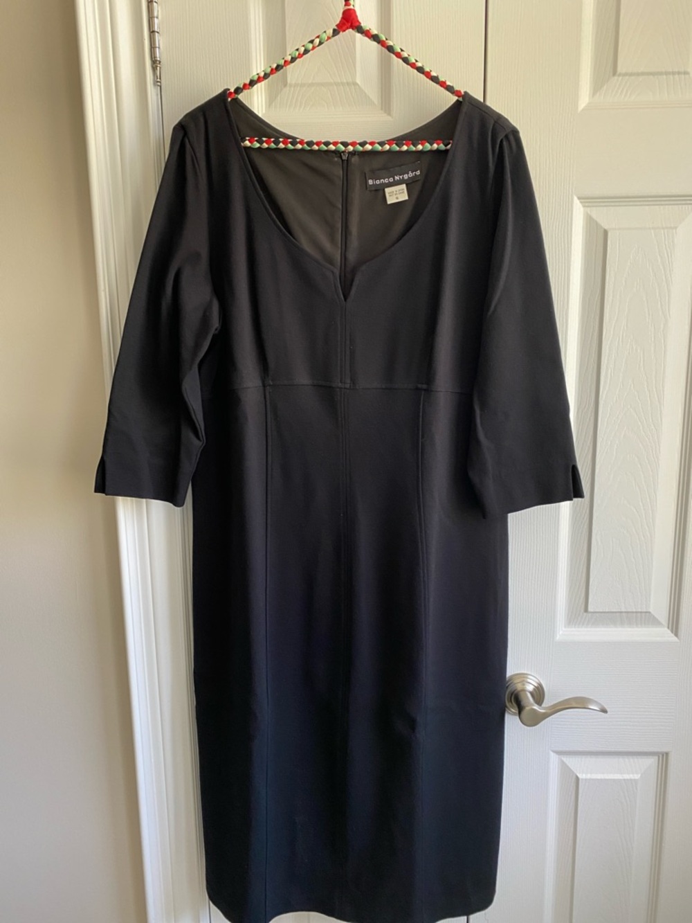 Bianca Nygard Black Midi V-Neck Dress